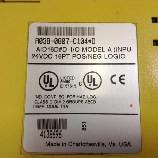 Used FANUC Input Module A03B-0807-C104/D #83458