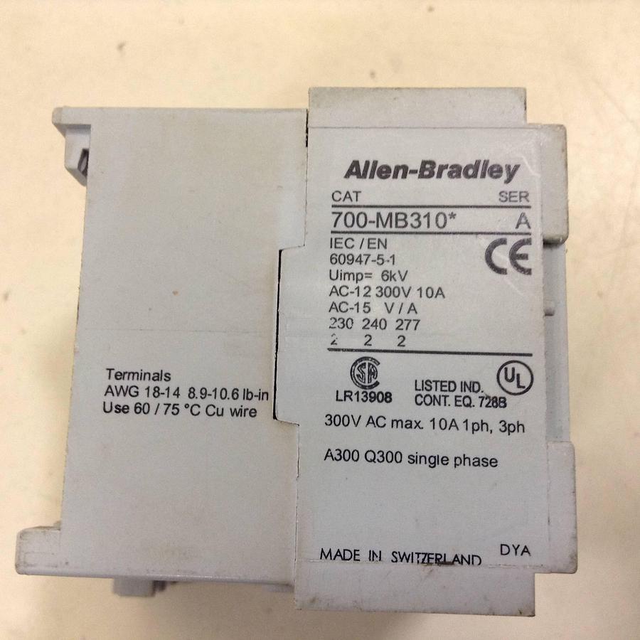 Used ALLEN BRADLEY Contactor 700-MB310 SER A Used