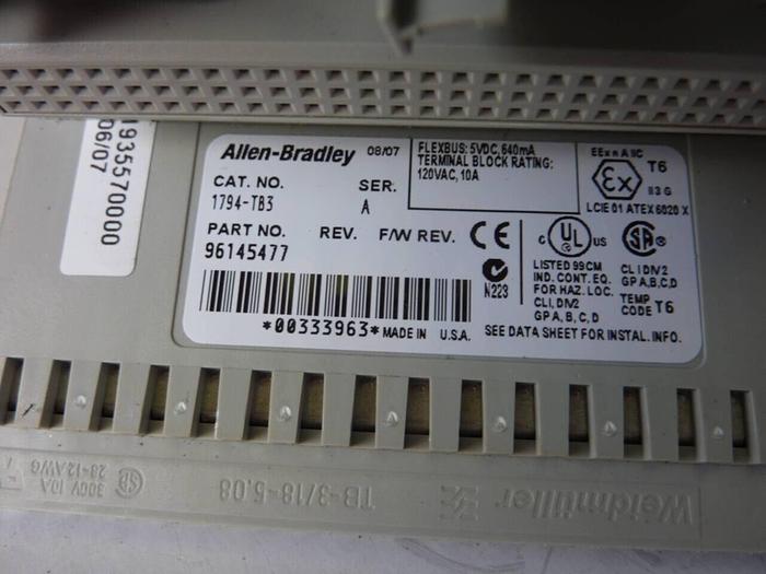 Used ALLEN BRADLEY Input Module 1794-IB16 SER A #50507