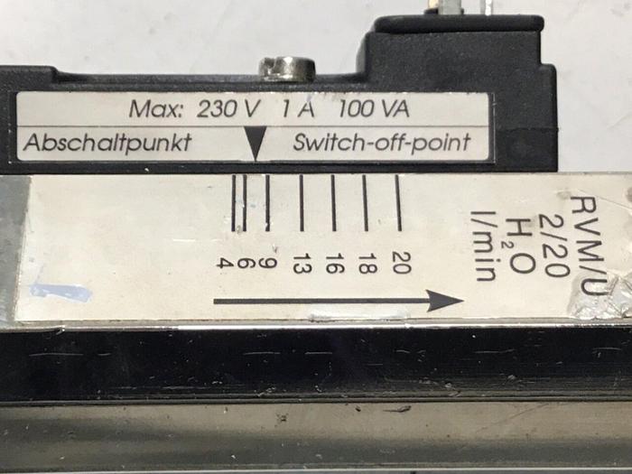 Used SCHLIESSER Flow Meter Sensor RVM/U 2/20 #126687