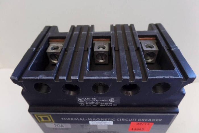 Used SQUARE D 20 Amp Circuit Breaker FAL34020 #46645