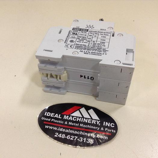 Used ALLEN BRADLEY 10 Amp Circuit Breaker 1492-CB3/H100 SER B #75152