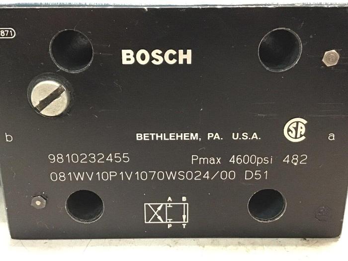 Used BOSCH Valve 9810232455 081WV10P1V1070WS024/00D51 Used