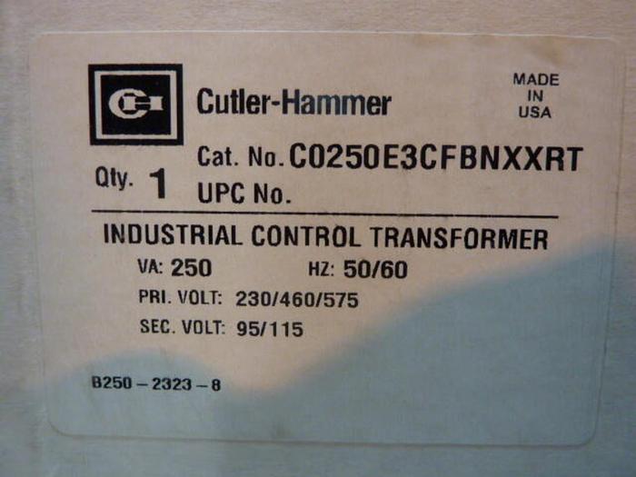 CUTLER HAMMER 0.25 kVA Transformer C0250E3CFBNXXRT #29011