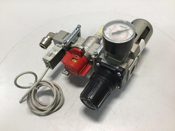 Used SMC Filter Regulator w/ Lockout Valve AW30K-N03-Z #113674