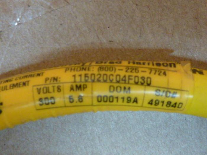 BRAD HARRISON / WOODHEAD Mini Change Extension Cable 115020C04F030 #29255