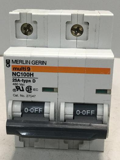 Used MERLIN GERIN 25 Amp Circuit Breaker NC100H #104103
