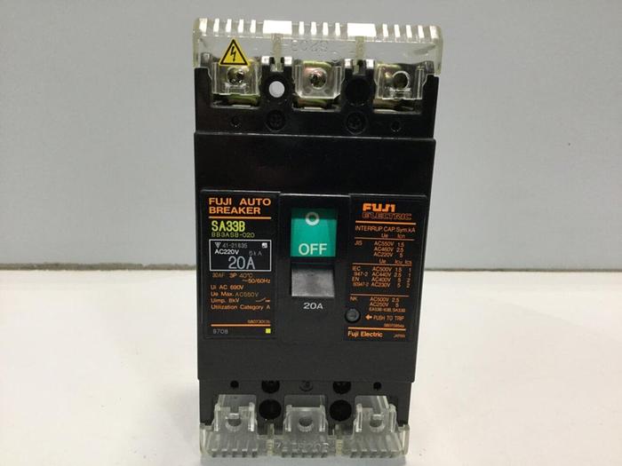 Used FUJI ELECTRIC 20 Amp Auto Circuit Breaker SA33B-20 #108879