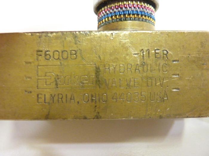 Used PARKER Flow Control Valve F600B #44582