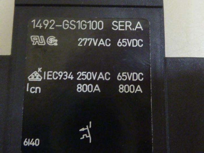 Used ALLEN BRADLEY 10 Amp Circuit Breaker 1492-GS1G100 SER A #64321