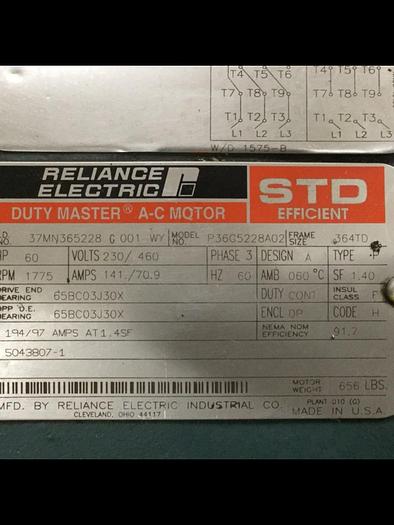 Used RELIANCE ELECTRIC Motor P36C5228A02 Used