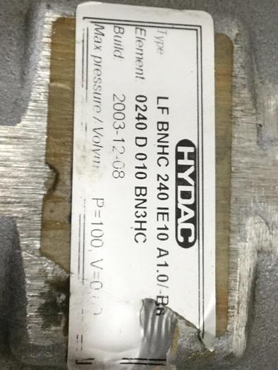 Used HYDAC Inline Filter LF BNHC 240 IE10 A1.0/B6 #114205