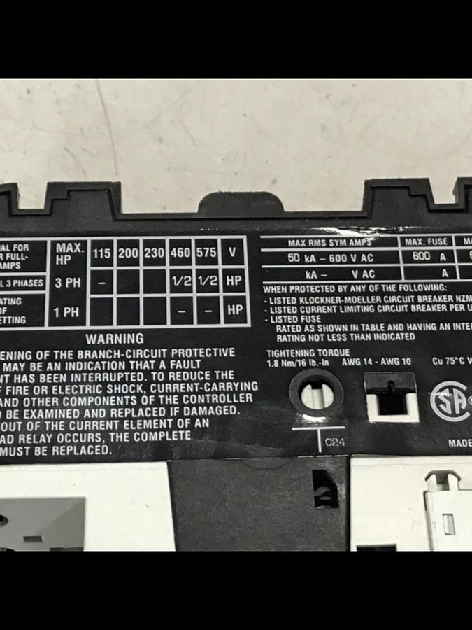 Used MOELLER Manual Motor Controller PKZM0-1 USED