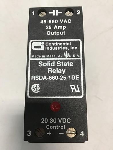 Used CONTINENTAL INDUSTRIES Solid State Relay RSDA-660-25-1DE #134737