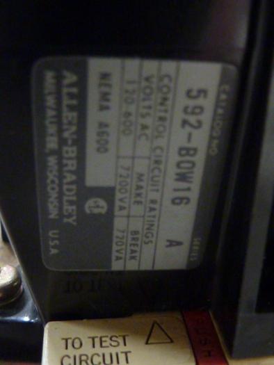 Used ALLEN BRADLEY Starter Size 1 509-BOD SER A W35 #55449