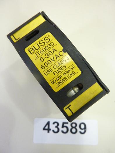 Used BUSS AUTOMATION 30 Amp Fuse Holder JT60030 #43589
