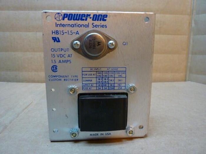 Used POWER ONE Power Supply HB15-1.5-A` #5973