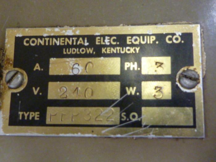 Used CONTINENTAL ELECTRIC EQUIPMENT Busway Enclosure PFP322 #58472