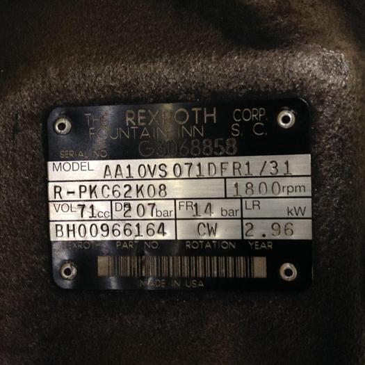 Used REXROTH Hydraulic Pump AA10VS071DFR131RPKC62K08 Used