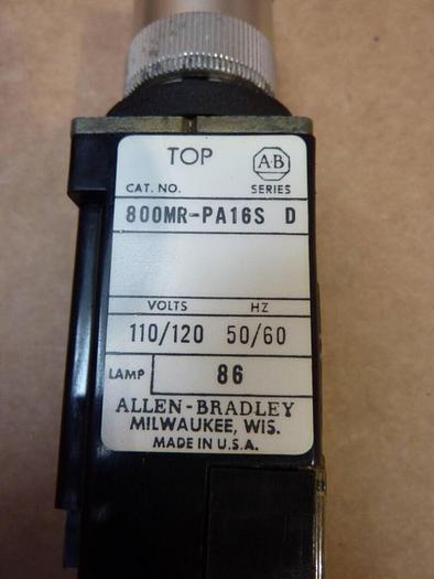 Used ALLEN BRADLEY Push Button 800MR-PA16S AMBER #38180