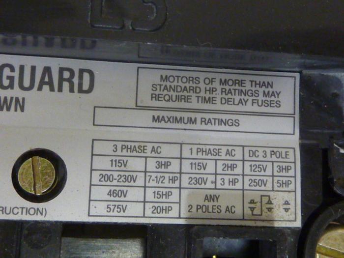 Used ALLEN BRADLEY 30 Amp Disconnect Switch 1494V-DS30 SER A #65903