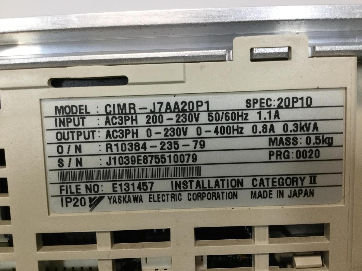 Used YASKAWA VS Mini J7 Inverter CIMR-J7AA20P1 USED