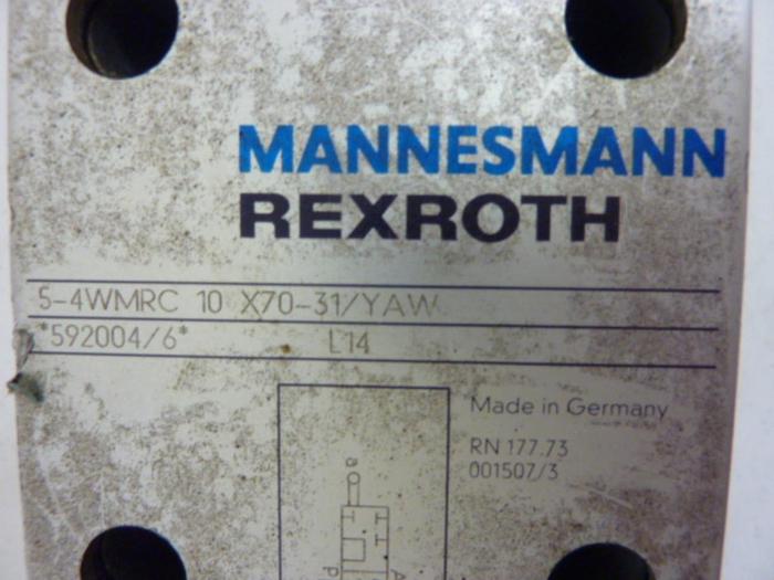 Used MANNESMANN REXROTH Solenoid Valve 54WMRC10X7031YAW #54216