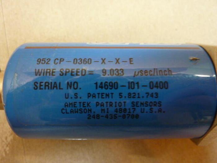 GEMCO ELECTRIC Linear Transducer 952CP-0360-X-X-E Used