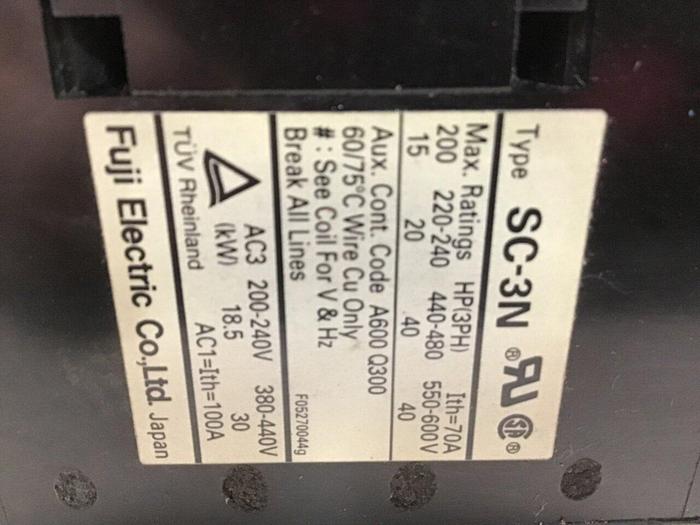 Used FUJI ELECTRIC Magnetic Contactor SC-3N SC65AA #141037