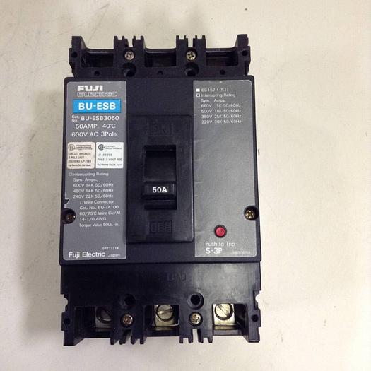 Used FUJI ELECTRIC 50 Amp Circuit Breaker BU-ESB3050 #84870