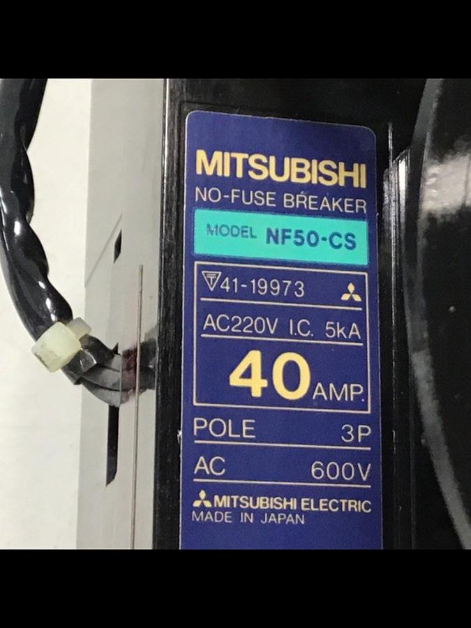 Used MITSUBISHI 40 Amp Breaker & Manual Switch NF50-CS-40 USED