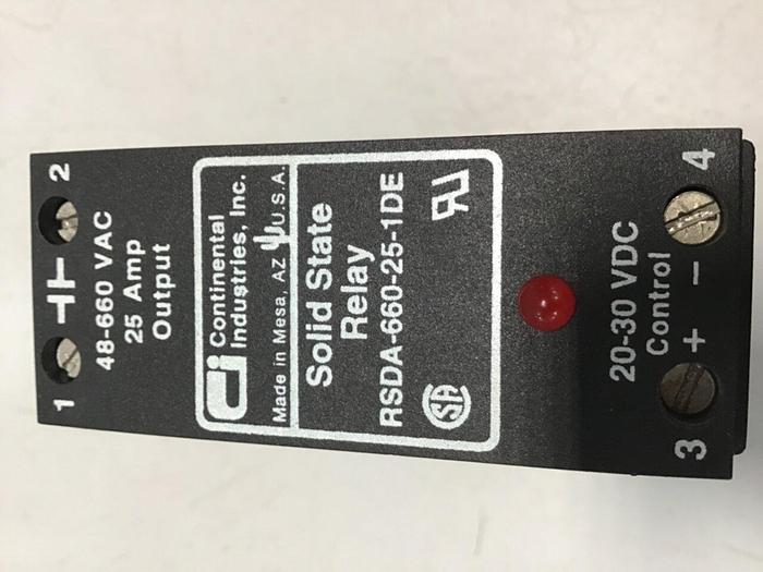 Used CONTINENTAL INDUSTRIES Solid State Relay RSDA-660-25-1DE #134762
