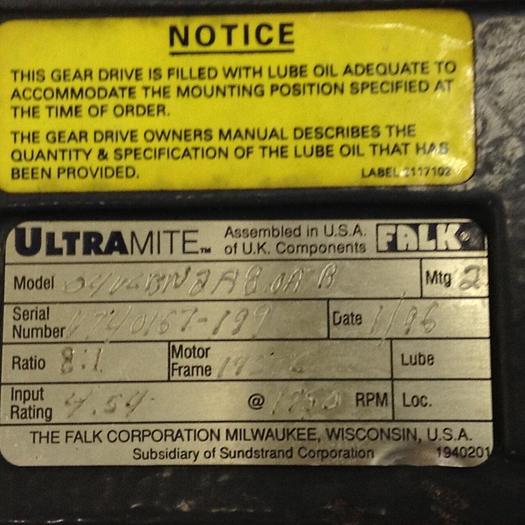 Used POWERTEC Die Height Adjust Motor w/ Gearbox 04VCBN2A8.0AB Used