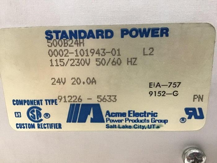 Used ACME ELECTRIC Power Supply 500B24H Used