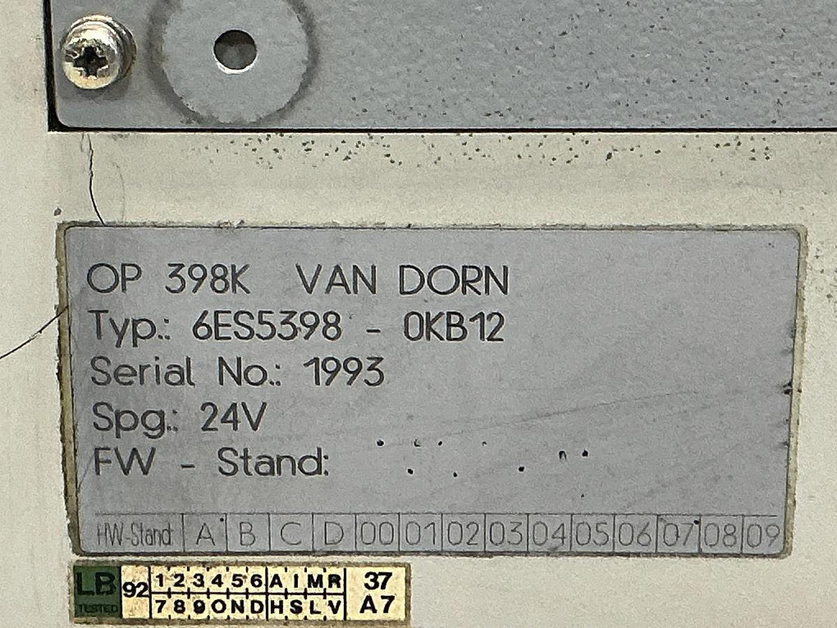 Used VAN DORN 6ES5398-0KB12