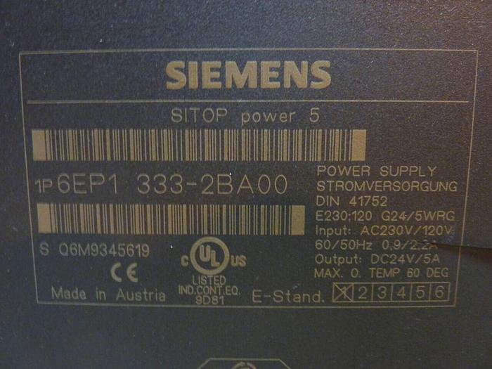 Used SIEMENS Power Supply 6EP1 333-2BA00 #24376