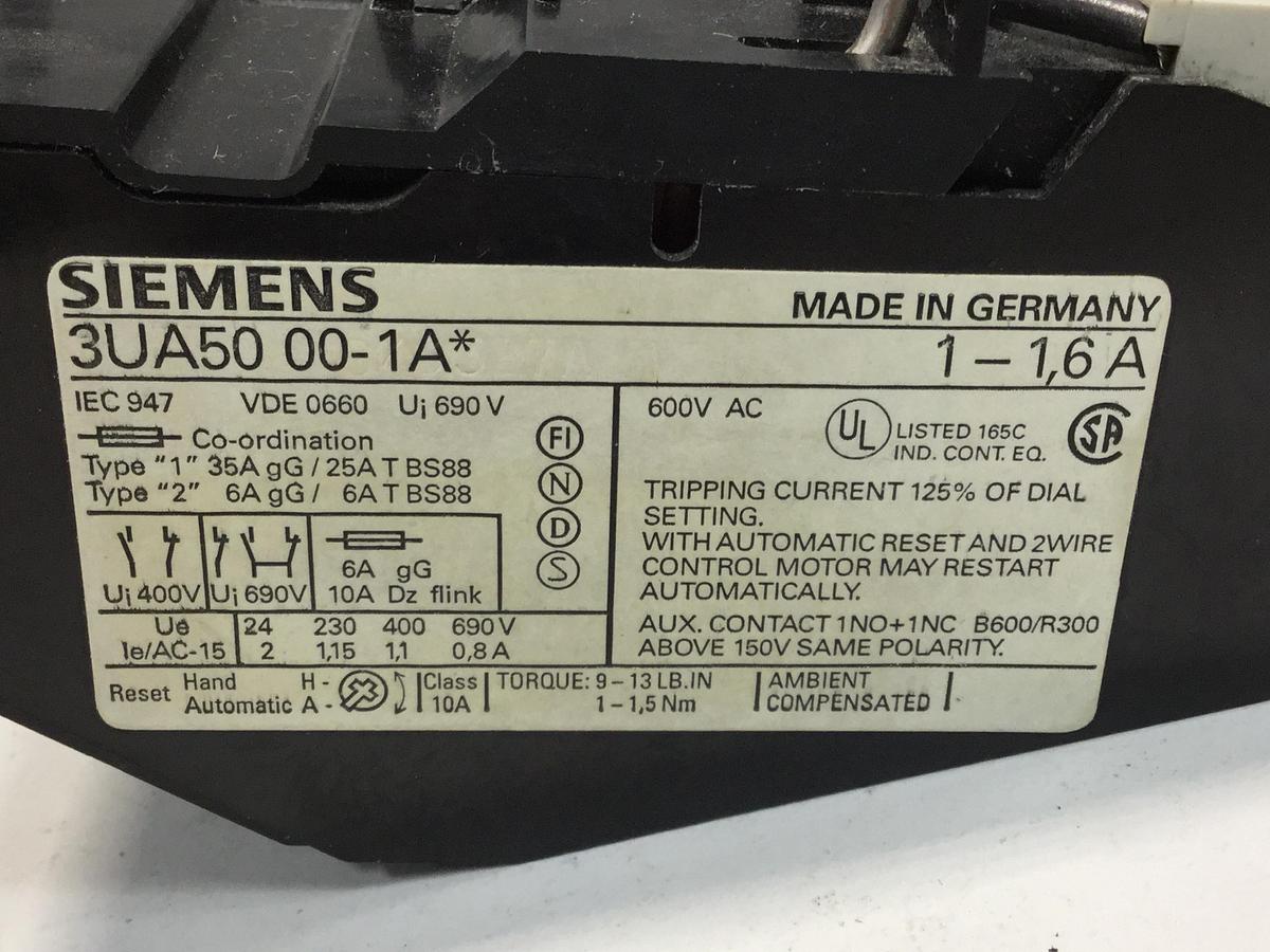 Used SIEMENS Overload Relay 3UA5000-1A USED