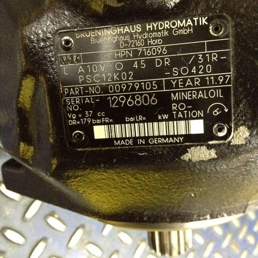 Used BRUENINGHAUS HYDROMATIK Hydraulic Pump L A10V O 45 DR/31R-PSC12K02-SO420 #83314