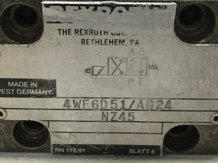 Used REXROTH Valve 4WE6D51AG24NZ45 #104743