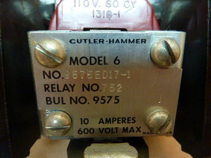 Used CUTLER HAMMER Motor Starter 9575ED17-1 #27798