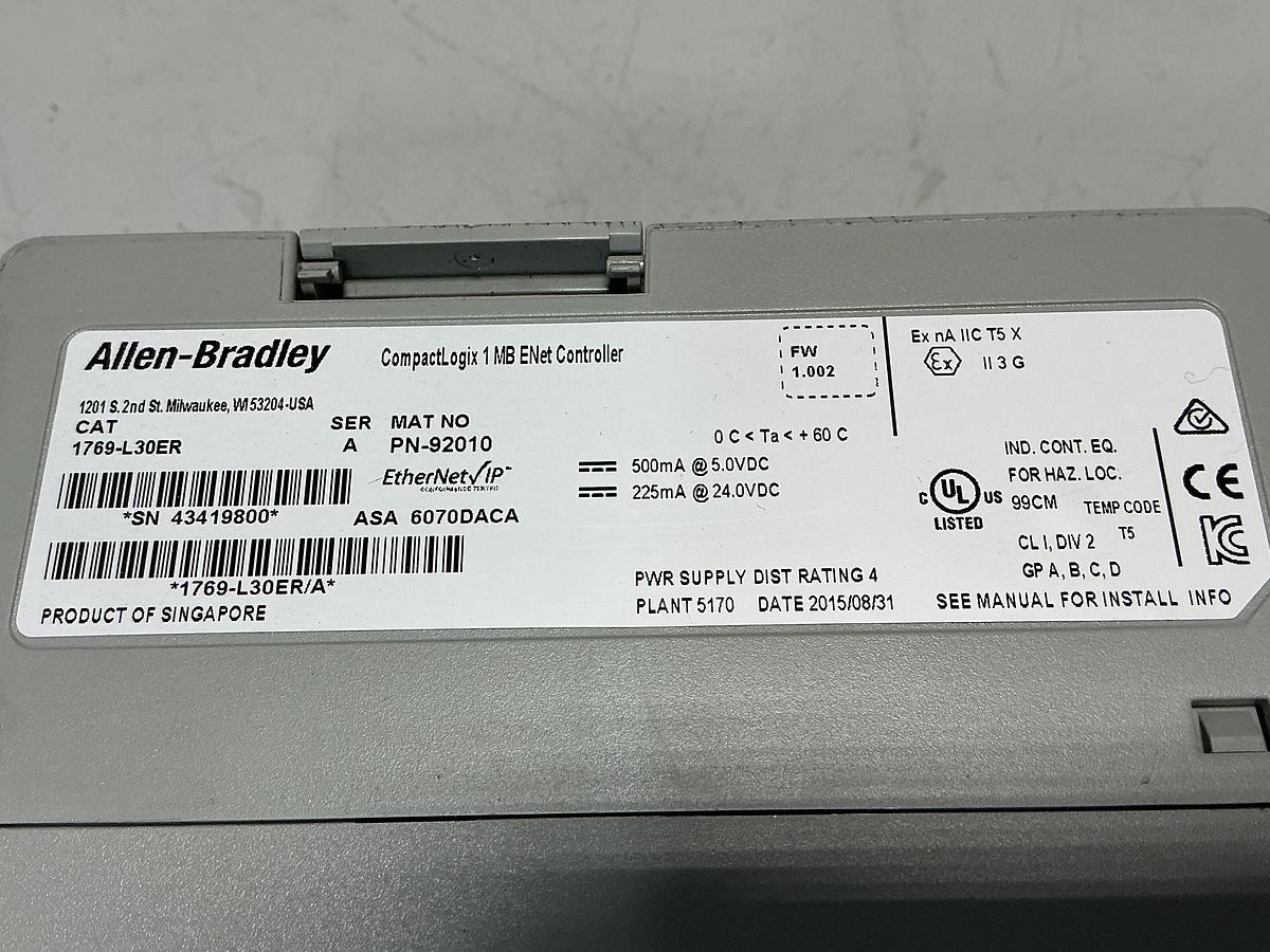 Used ALLEN BRADLEY 1769-L30ER