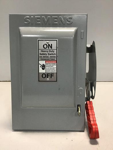 Used SIEMENS 30 Amp Safety Disconnect Switch HNF361 VBII #130006