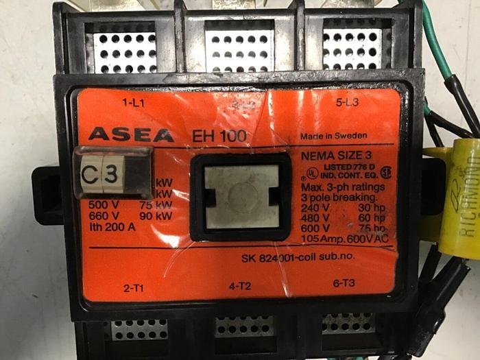 Used ASEA CONTROL Contactor EH 100 #139940