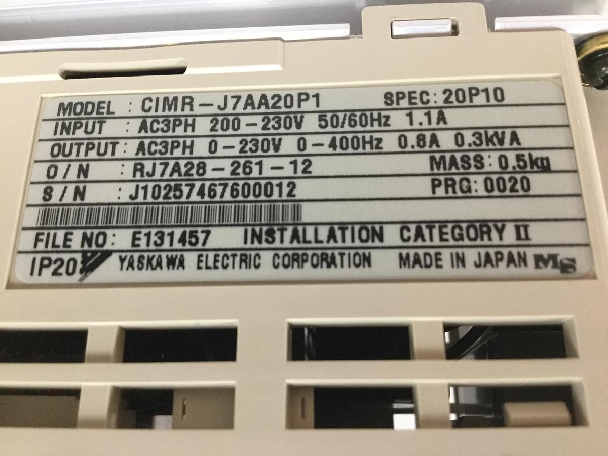 Used YASKAWA VS Mini J7 Inverter CIMR-J7AA20P1 USED