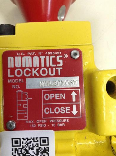 Used NUMATICS Lockout Valve MVL30N06Y #75514