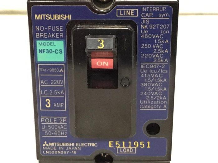 Used MITSUBISHI 3 Amp Circuit Breaker NF30-CS-3 Used