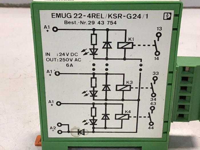 Used PHOENIX CONTACT Module EMUG22-4REL/KSR-G24/1 #133171