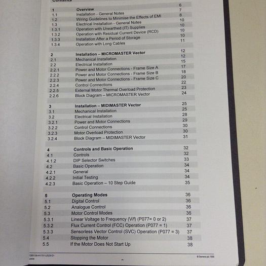 Used SIEMENS Operating Instructions G85139-H1751-U529-D1 #70734