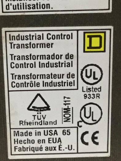Used SQUARE D 1.5 kVA Transformer 9070-T1500D31 #107880