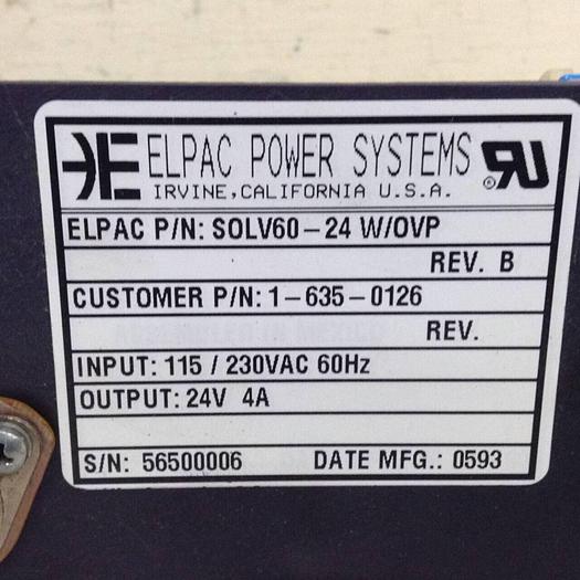 Used ELPAC Power Supply SOLV60-24 W/OVP #80413